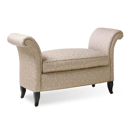 Braxton Upholstered Bench with Rolled Arms